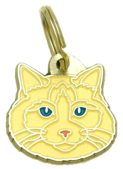 Ragdoll crema - Placa grabada, placas identificativas para gatos grabadas MjavHov.